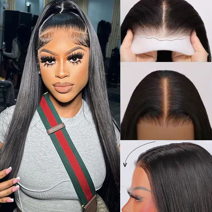 Glueless Ready To Wear 8x5 HD Lace Straight Wig Pre Plucked Hairline & Bleached Knots & Pre-cut Lace