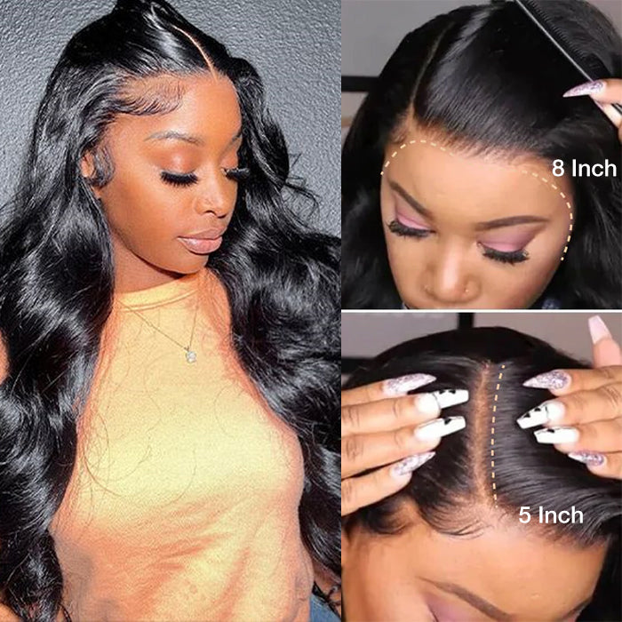 [2Wigs 28inch] Body Wave & Silky Straight Glueless Put On & Go Bleached Knots Lace Wig