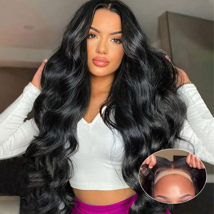 [2Wigs 28inch] Body Wave & Silky Straight Glueless Put On & Go Bleached Knots Lace Wig