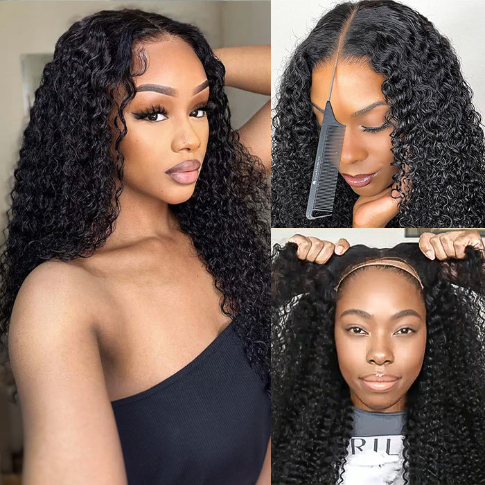 Bleached Knots | Ready & Go Glueless Wigs 8x5 HD Transparent Lace Closure Curly Human Hair Wigs