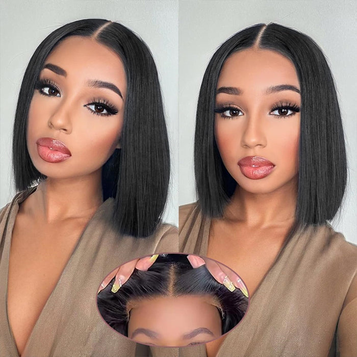 Glueless 8x5 Pre Cut HD Lace Straight Bob Wigs With Pre Plucked & Pre Bleached | VIP ONLY