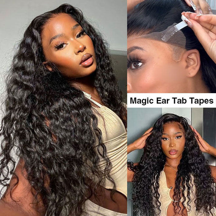 SKINLIKE HD Lace Frontal Wig Water Wave 13x6 Pre-Cut Lace Full Frontal Glueless Wig with Bleached Small Knots