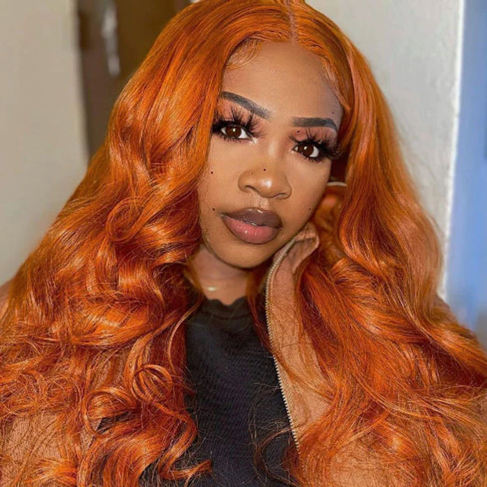 Orange Ginger Wig 13x4 13x6 HD Lace Front Wig Straight & Body Wave Pre-colored Human Hair Wigs