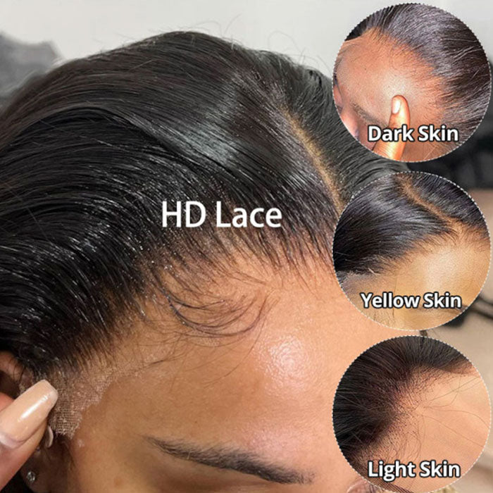 Silk Straight HD Lace Wigs Pre Plucked Hairline 180% Density