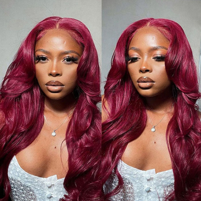 99J Burgundy Lace Front Wigs Body Wave Colored Human Hair Wigs 13x4 13x6 4x4 5x5 HD Lace Glueless Wigs