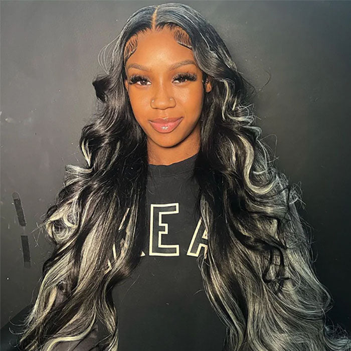 Straight Hair 1b/613 Highlight Lace Front Wigs 13*4/5*5 HD Lace Human Hair Wigs