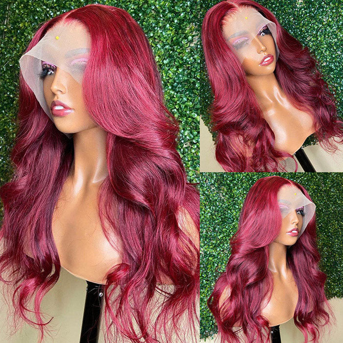 99J Burgundy Lace Front Wigs Body Wave Colored Human Hair Wigs 13x4 13x6 4x4 5x5 HD Lace Glueless Wigs