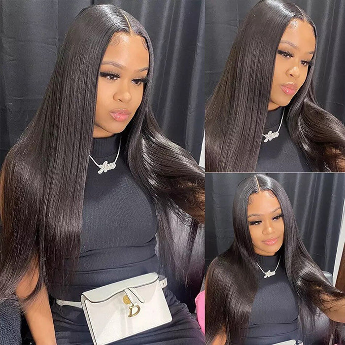 Silk Straight HD Lace Wigs Pre Plucked Hairline 180% Density