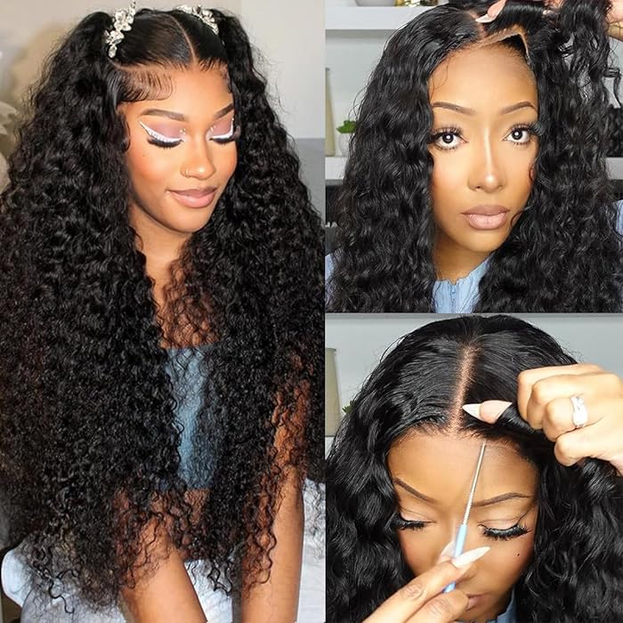 Pre-Knotless Glueless Wig Deep Wave 8x5 Closure HD Lace 100% Human Hair Wig Ready to Go