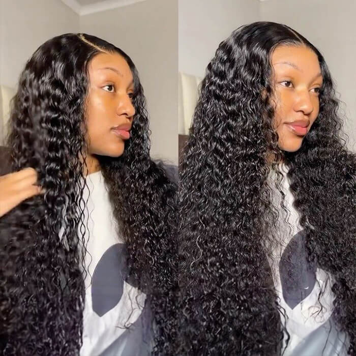 Pre-All Glueless Wig Deep Wave 8x5 Closure HD Lace 100% Human Hair Wig Ready To Go