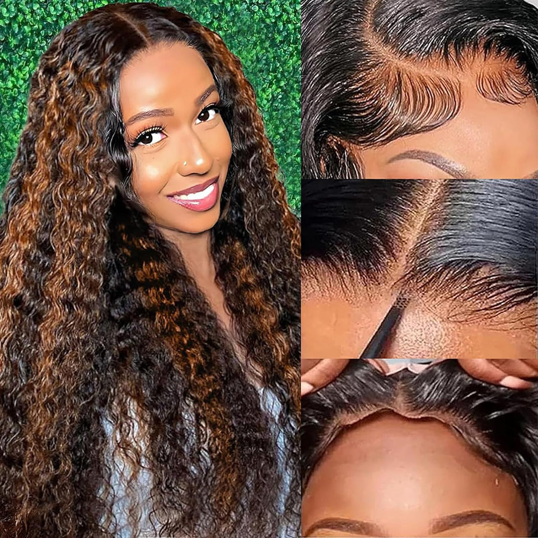 Glueless Ready & Go Wig Upgrade 8*5 Pre Cut HD Lace Closure Wigs #P1B/30 Balayage Highlight Color