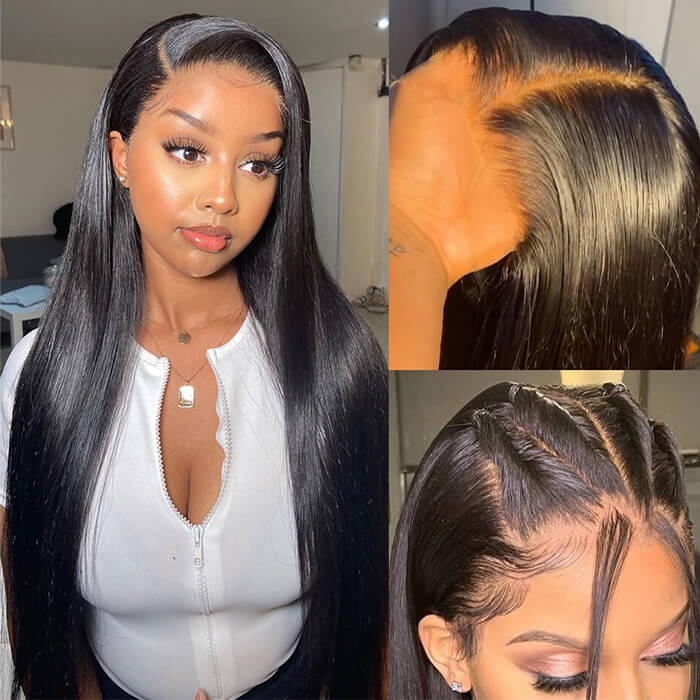 Skinlike HD Lace Straight 13x6 13x4 HD Lace Frontal Wig Human Hair New Upgrade Invisible Knot Wigs