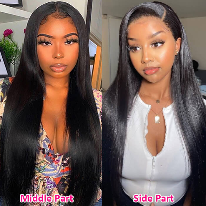 13x4 HD Lace Frontal Wigs Pre Plucked Glueless Straight Human Hair Wigs For Black Women