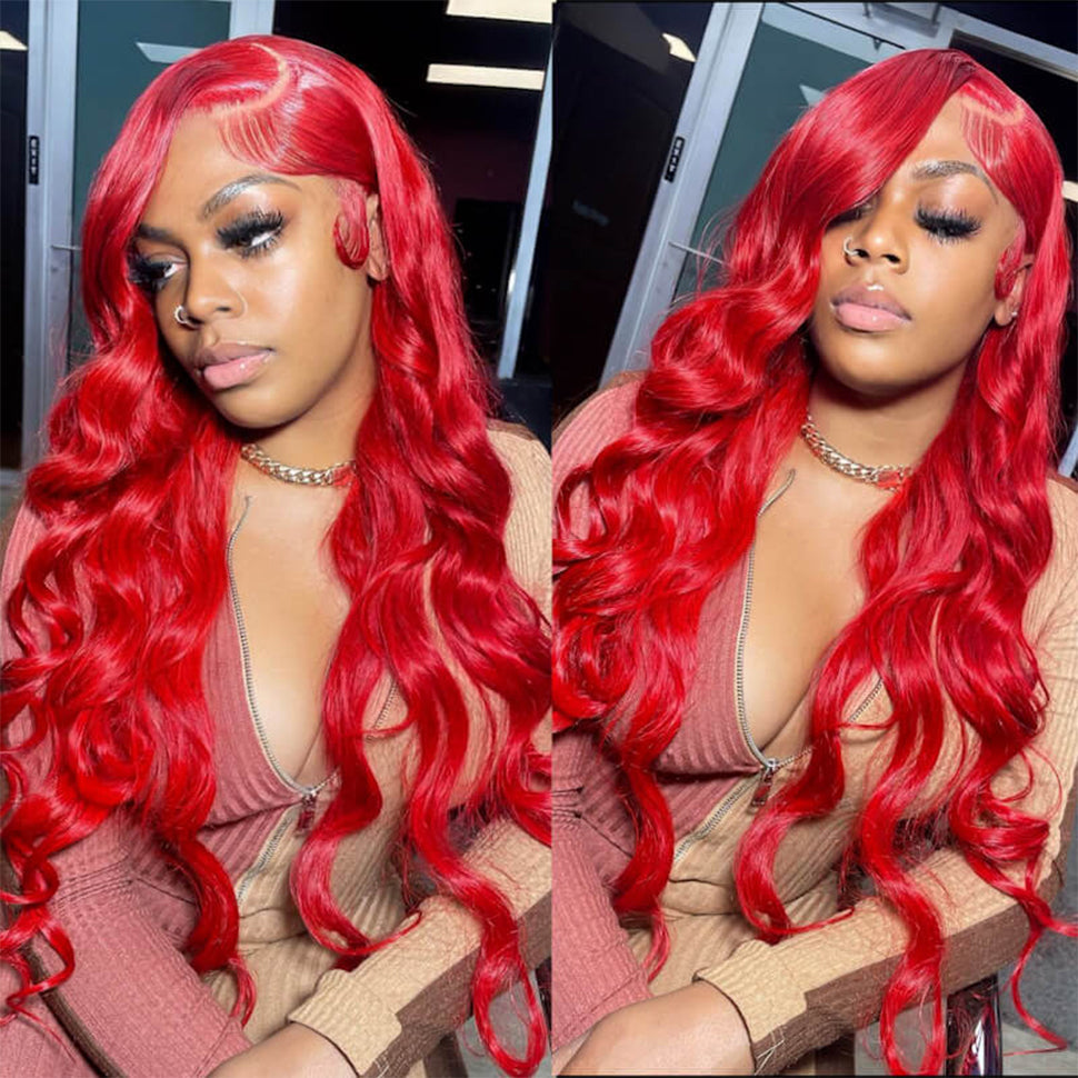 Red Lace Front Human Hair Wigs 13x4/13x6 Body Wave & Straight Wig Glueless Frontal Wig