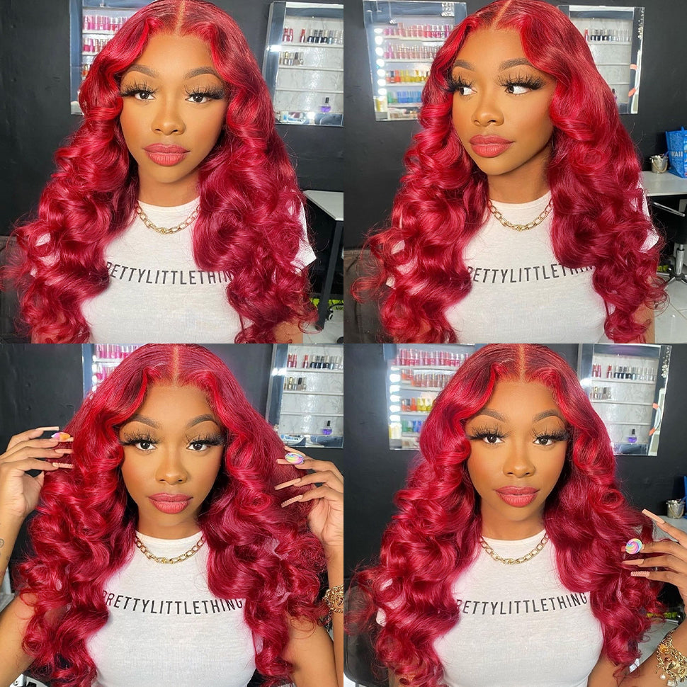 Red Lace Front Human Hair Wigs 13x4/13x6 Body Wave & Straight Wig Glueless Frontal Wig