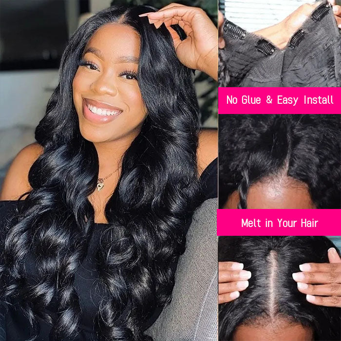 Body Wave V/U Part Human Hair Wigs No Leave Out Beginnger Friendly Easy Install