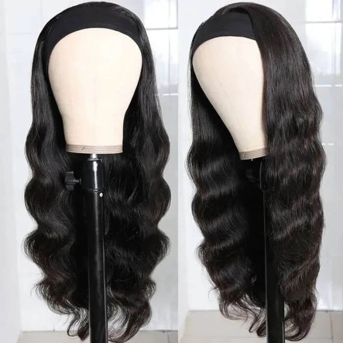 Body Wave Headband Wig Human Hair Affordable Half Wig Styles