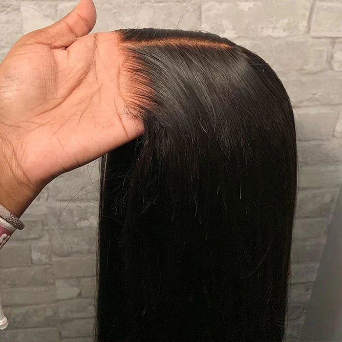 Glueless Straight Wig 8x5 Closure HD Lace 100% Human Hair Wigs With Invisible Bleached Small Knots