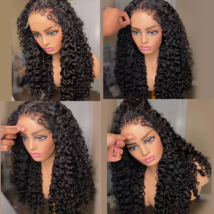 4C Edges Hairline Wig Deep Wave 5x5/13x4 HD Lace Front Wigs Human Hair With Curly Baby Hair Realistic Hairline