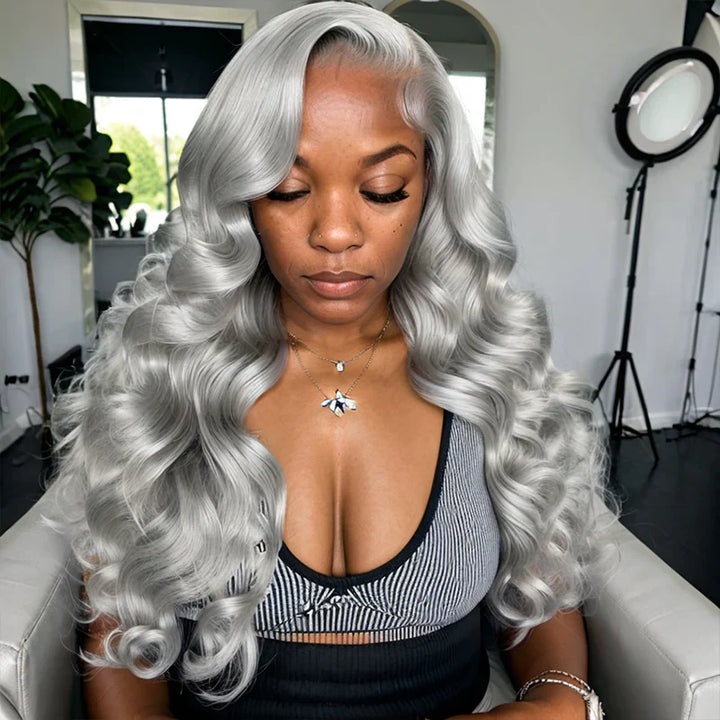 Colored Human Hair Lace Front Wigs Body Wave Gray Hair Wigs 13x6 13x4 5x5 4x4 HD Lace Wigs
