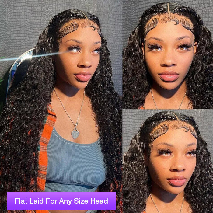 Pre Braided Wig Deep Wave 13x4 13x6 Pre Cut Lace Frontal Glueless Human Hair Wigs