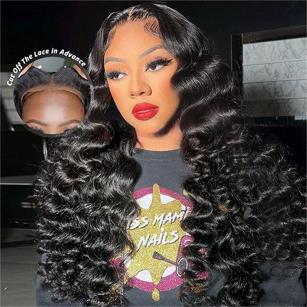 Glueless Ready And Go Wigs Loose Wave Lace Closure Wigs With Pre Cut Lace Hairline