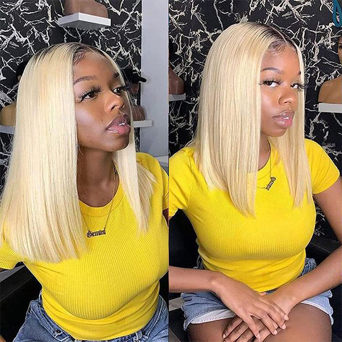 Ombre 613 Blonde Straight Bob Lace Front Wig 13X4 Lace Front Human Hair Wigs For Women