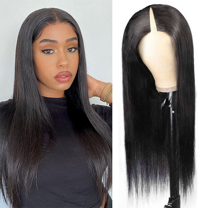 Silk Straight V/U part Wigs No Leave Out Natural Scalp Protective Wigs Beginner Friendly