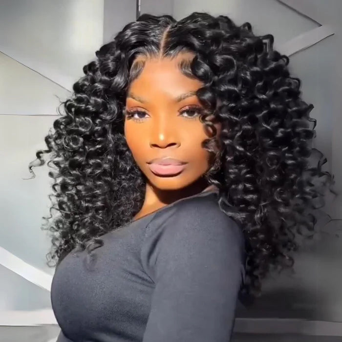 Small Wand Curl Lace Front Wigs Human Hair 100% Glueless Wig Preplucked with Natural Hairline