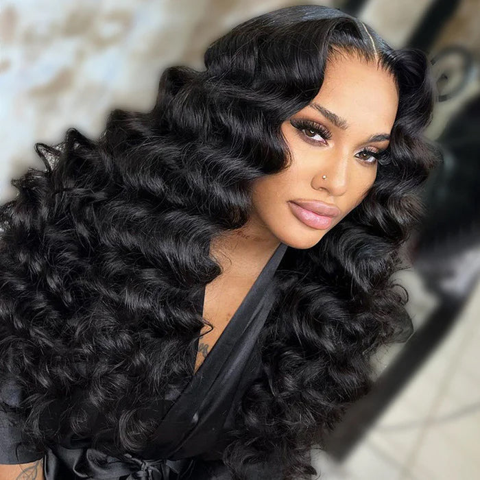 Loose Deep Wave Glueless Lace Wig Pre-Knotless HD Lace Human Hair Wig Ready to Go