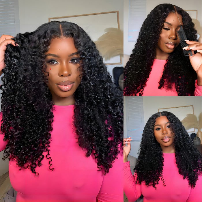 Ready & Go Glueless Wigs 8x5 Pre Cut Lace Closure Curly Human Hair Wigs