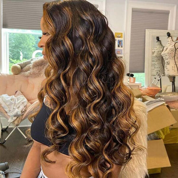 Balayage Highlight P1B/30 Body Wave 5x5 13x4 HD Undetectable Lace Front Wigs 100% Human Hair