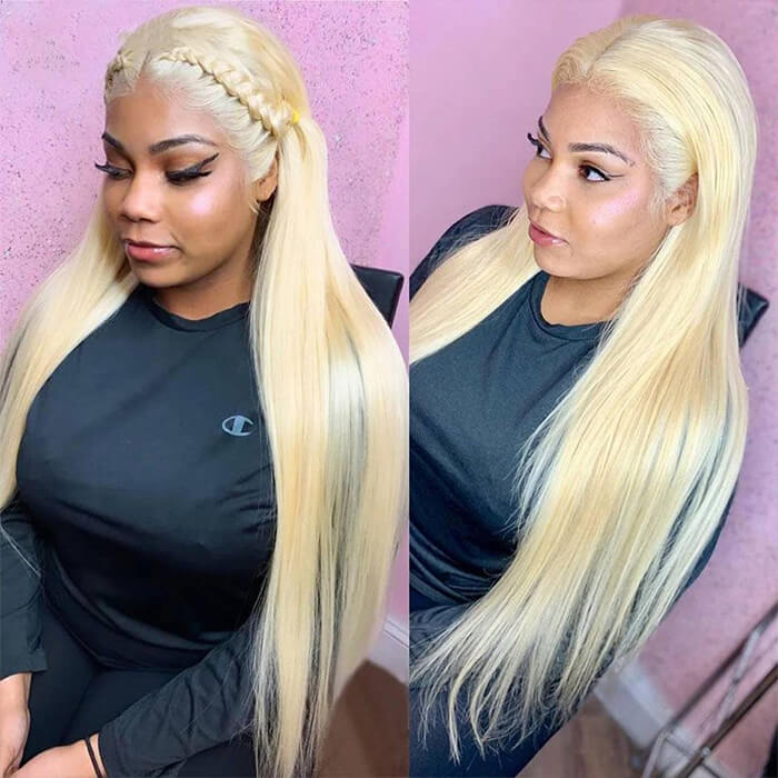 613 Blonde Straight 13x6 HD Lace Front Human Hair Wigs Pre Plucked