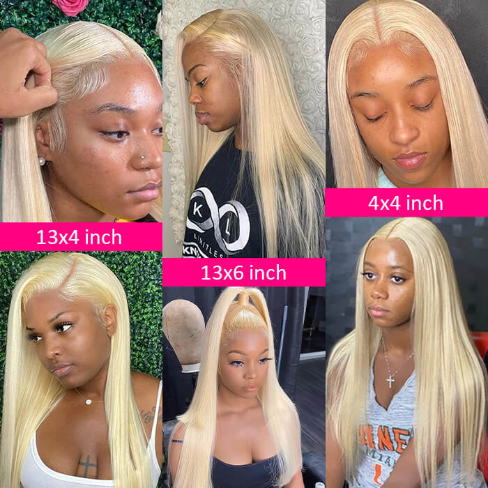 613 Blonde Straight Lace Front Wigs Pre Plucked HD Lace Human Hair Wigs For Women