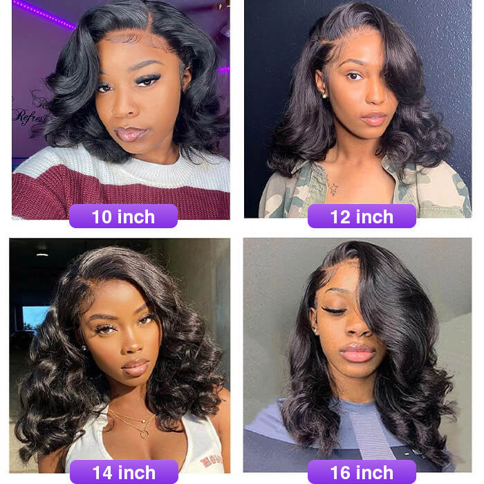 Hermosa Hair  Body Wave Short 5*5 Lace Closure Human Hair Wigs 150% Density Bob Wig