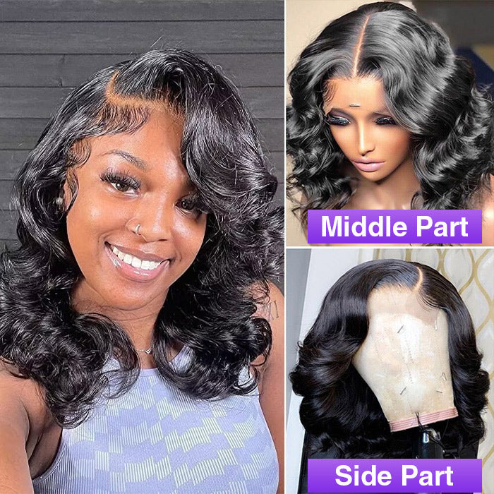 Hermosa Hair  Body Wave Short 5*5 Lace Closure Human Hair Wigs 150% Density Bob Wig