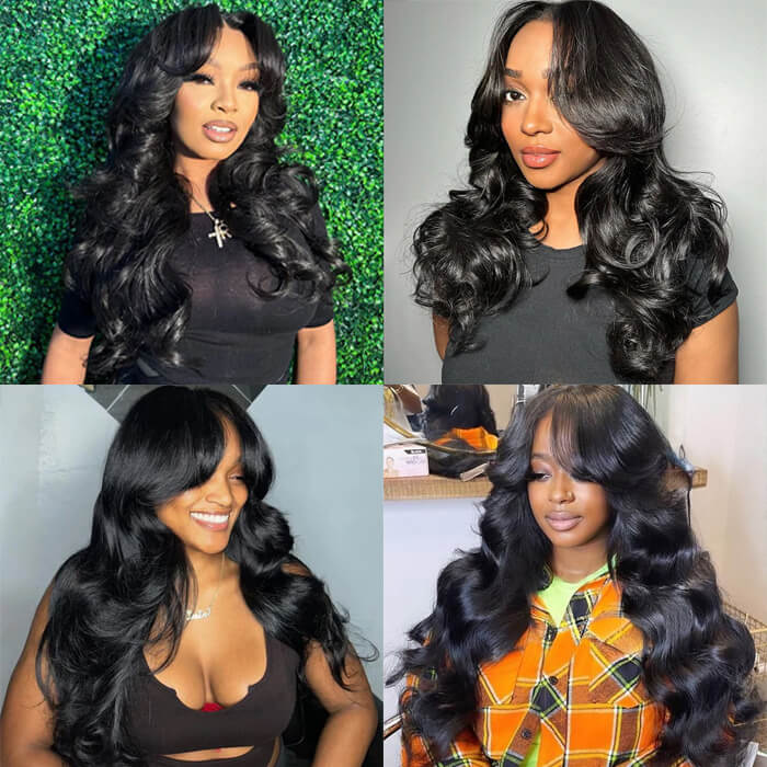 Face-Framing Curtain Bangs Body Wave Wig Glueless Pre Cut HD Lace Ready To Go Wig Pre Plucked Pre Bleached