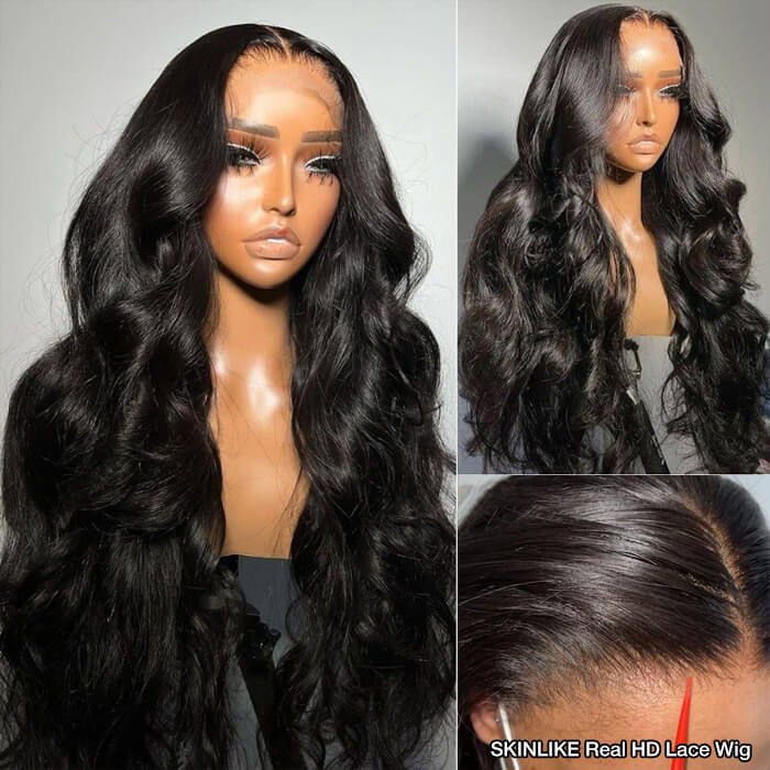 SKINLIKE HD Lace Frontal Wig 13x6 Pre-Cut Lace Full Frontal 3D Body Wave Pre-Everything Glueless Wig