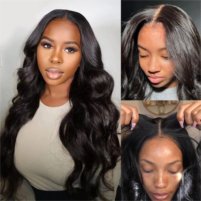 Body Wave Glueless Ready & Go Wigs Bleached Knots Pre Cut HD Lace Pre Plucked Hairline