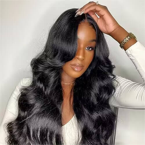 13x6 Lace Frontal Pre-Styled Loose Body Wave Wigs With Curtain Bangs Human Hair Pre Bleached Brailian Wigs For Women