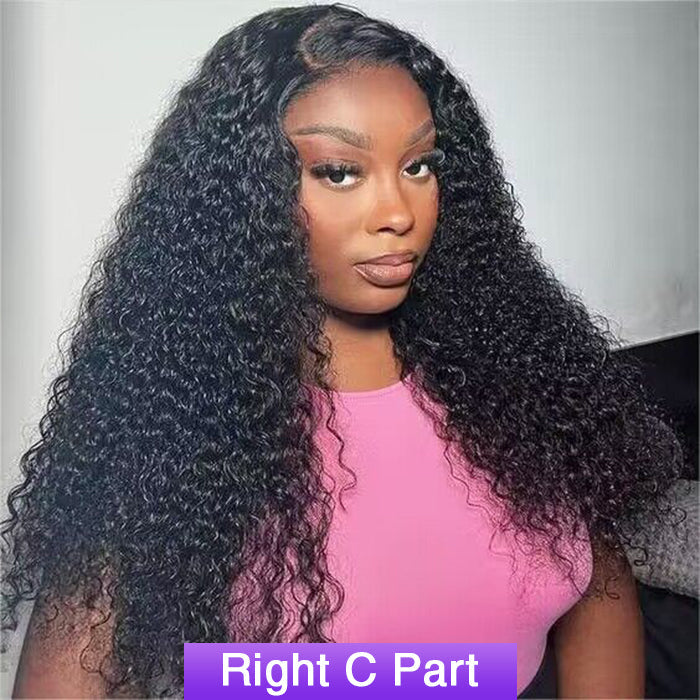 180% Density Curly Lace Front Wigs 13x4 HD Lace Frontal C Part Long Wig