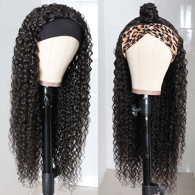 Body Wave Headband Wig Human Hair Affordable Half Wig Styles