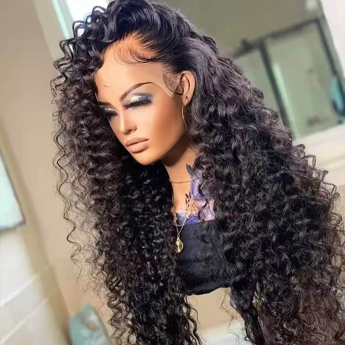 HD Lace Wigs Realistic 13*4 Lace Front Wigs Human Hair Deep Wave Skinlike HD lace Wig with Invisible Bleached Knots Pre Plucked Hairline