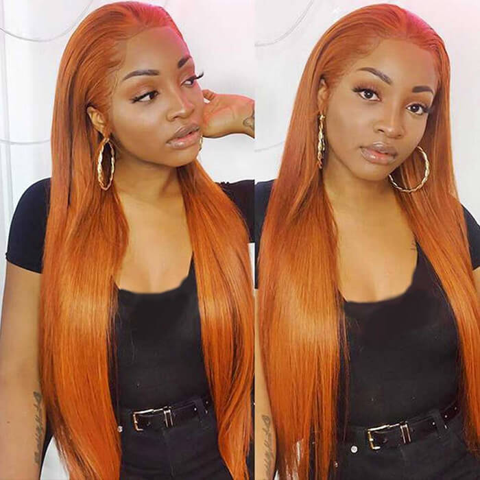 Orange Ginger Wig 13x4 13x6 HD Lace Front Wig Straight & Body Wave Pre-colored Human Hair Wigs