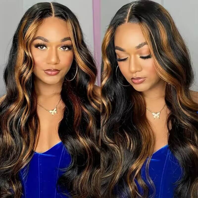 Balayage Highlight P1B/30 Body Wave 5x5 13x4 HD Undetectable Lace Front Wigs 100% Human Hair