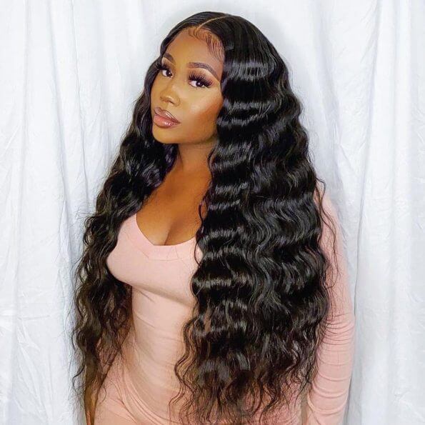 Loose Deep Wave Lace Front Wigs Human Hair 5*5/13*4/13*6 HD Lace Glueless Crimped Wig with Pre Plucked