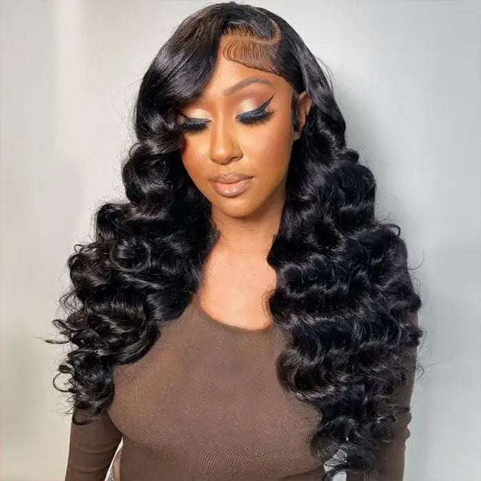 Invisible-String Snug Fit 360 Full Lace Front Wigs Pre Plucked Loose Wave HD Lace Human Hair Wigs