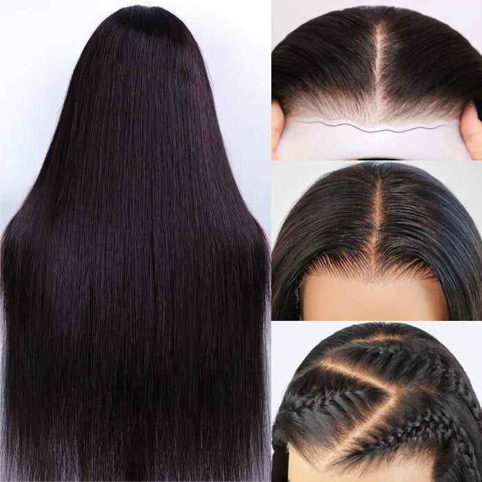 3 Min Install Glueless Straight Wig 8x5 Pre Cut Lace Closure Wigs With Pre Bleached Knots