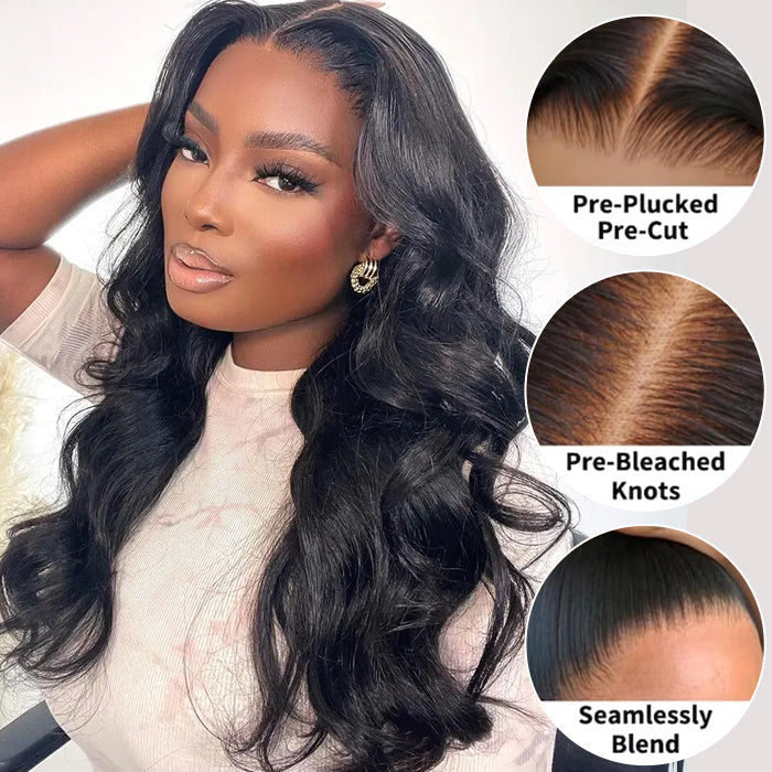 3D Body Wave 13x4 Pre-Bleached Lace Frontal Wig Real Ear To Ear Pre-Cut Lace Frontal Super Secure Wig