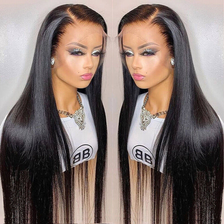 13x4 HD Lace Frontal Wigs Pre Plucked Glueless Straight Human Hair Wigs For Black Women